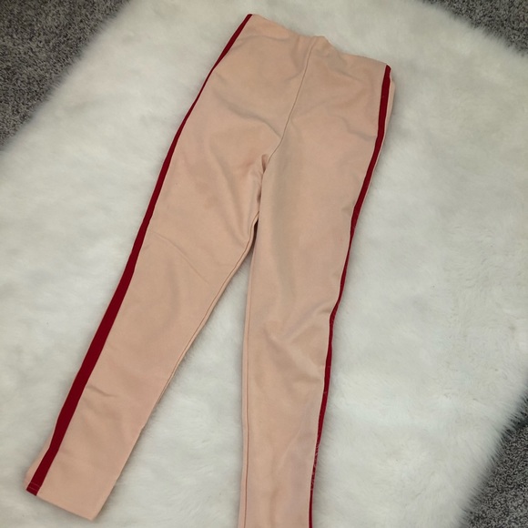 Blush pink pants with a red stripes - Picture 1 of 1